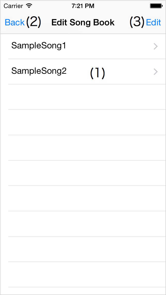 [edit songbook screen]